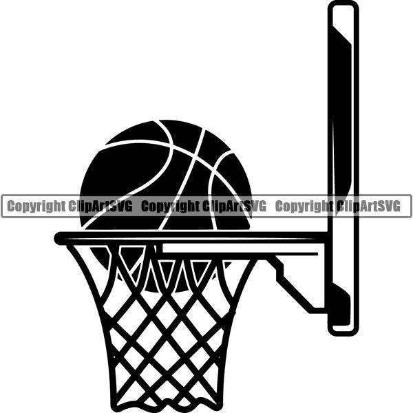 Sports Game Basketball Backboard Goal Net Rim ClipArt SVG