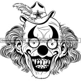 Evil Scary Clown ClipArt SVG