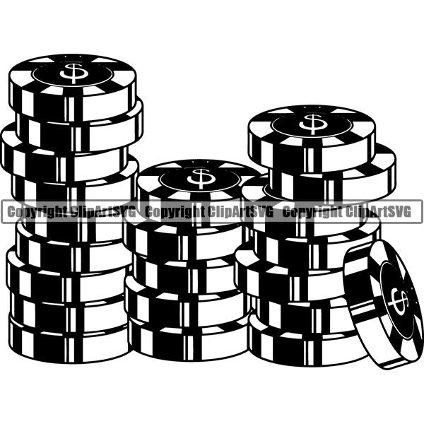 Game Poker Chips ClipArt SVG