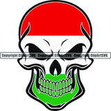 Country Flag Skull Hungary ClipArt SVG