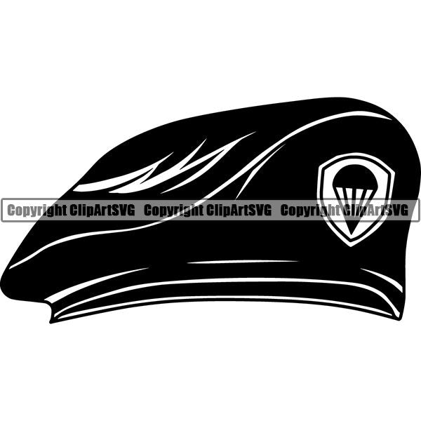 Military Weapon Soldier Hat Green Beret ClipArt SVG
