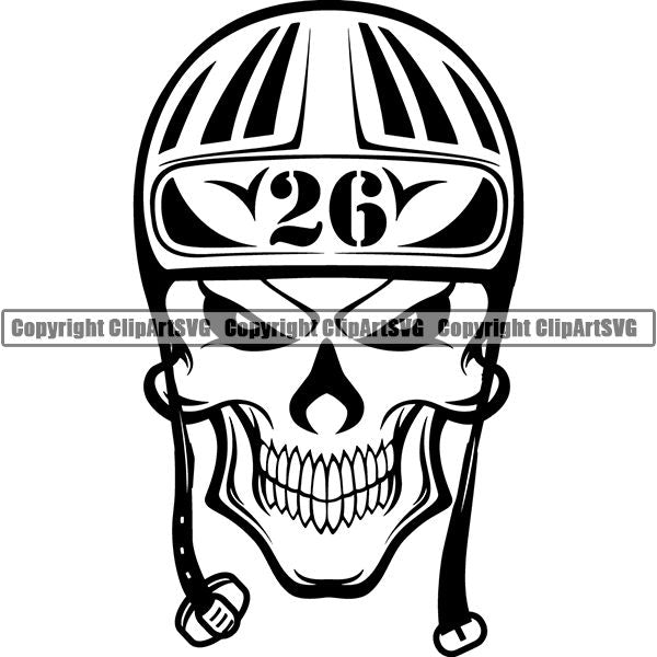Sports Hockey Helmet Skull Skeleton Scary Evil Horror Halloween Death Dead ClipArt SVG