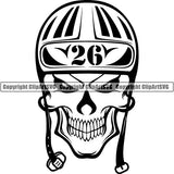Sports Hockey Helmet Skull Skeleton Scary Evil Horror Halloween Death Dead ClipArt SVG