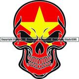 Country Flag Skull Vietnam ClipArt SVG