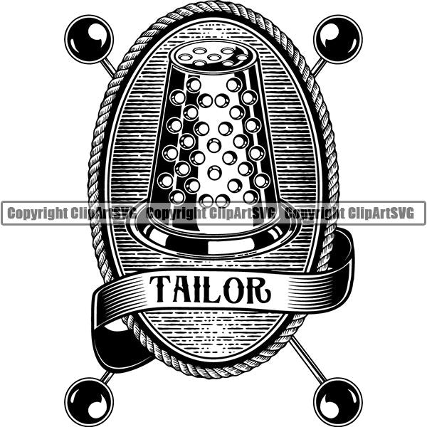 Tailor Seamstress Alterations Logo ClipArt SVG