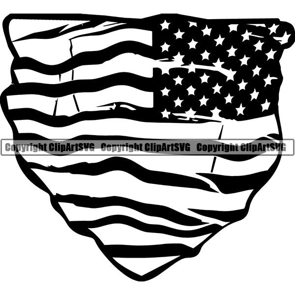 Gangster Thug Criminal Mask USA Bandana ClipArt SVG