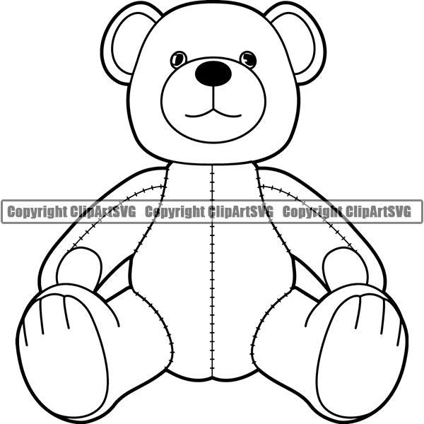 People Family Child Children Kid Toy Teddy Bear ClipArt SVG
