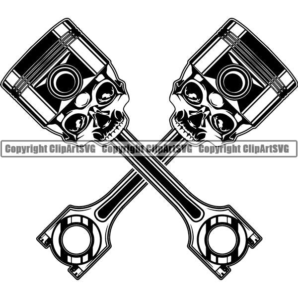 Mechanic Repair Shop Garage Engine Piston ClipArt SVG