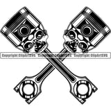 Mechanic Repair Shop Garage Engine Piston ClipArt SVG