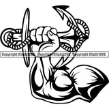 Nautical Sailboat Ship Anchor Sailing Boating Sail Boat Diving Dive Diver ClipArt SVG