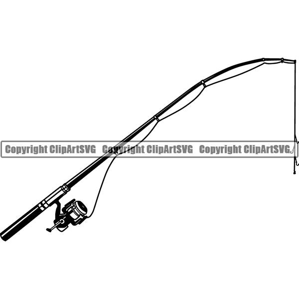 Sports Game Fishing Hunting Fish Hunt Pole Reel ClipArt SVG