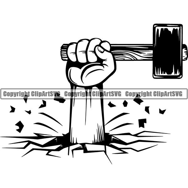 Blacksmith Metalwork Metal Forge Weld Welder Welding Hammer ClipArt SVG