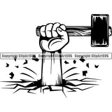 Blacksmith Metalwork Metal Forge Weld Welder Welding Hammer ClipArt SVG