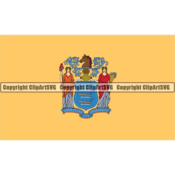 State Flag Square New Jersey ClipArt SVG