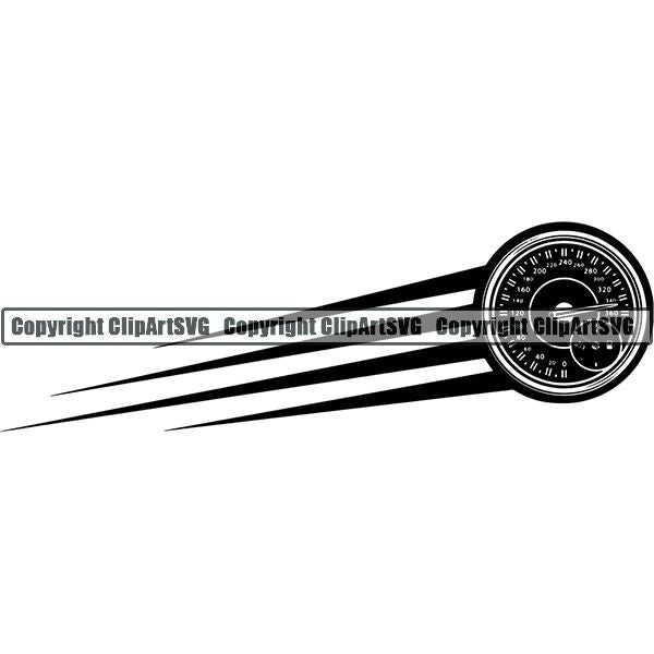 Sports Car Racing Guage Motion ClipArt SVG