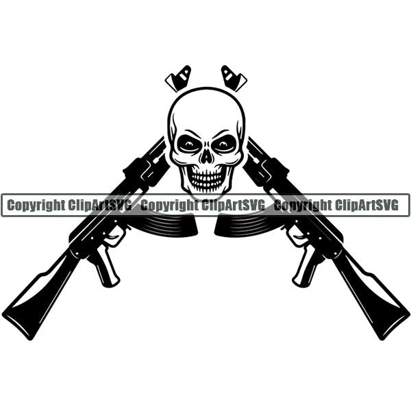 Military Weapon Gun Logo ClipArt SVG