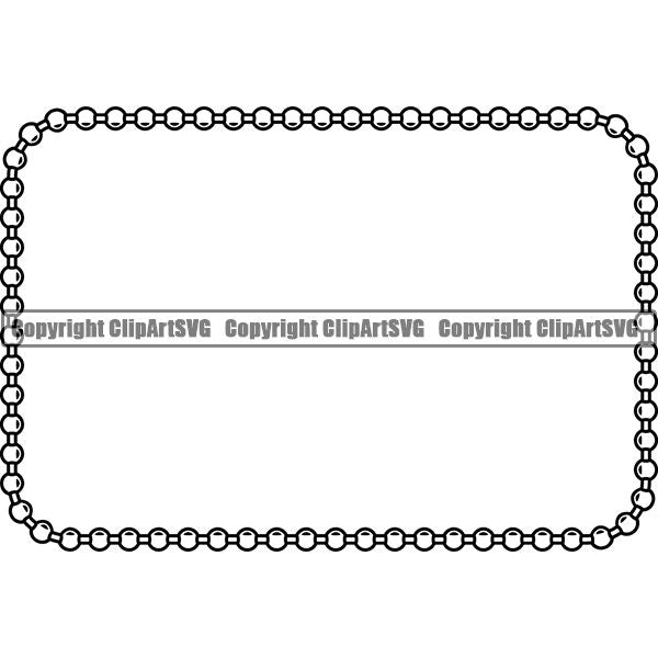 Military Weapon Soldier Dog Tag Chain White Rectangle ClipArt SVG