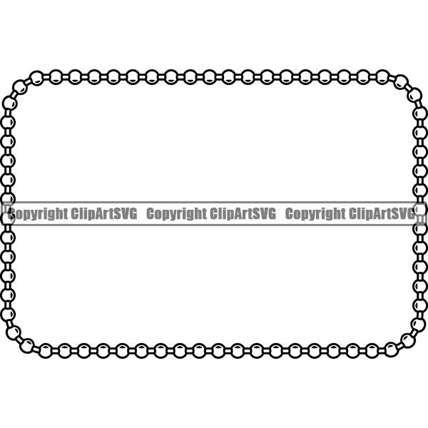 Military Weapon Soldier Dog Tag Chain White Rectangle ClipArt SVG