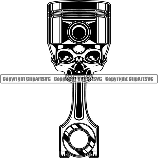 Mechanic Repair Shop Garage Engine Piston ClipArt SVG