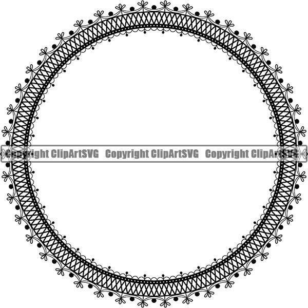 Fashion Beauty Arts Crafts Clothes Designer Lace Circle ClipArt SVG
