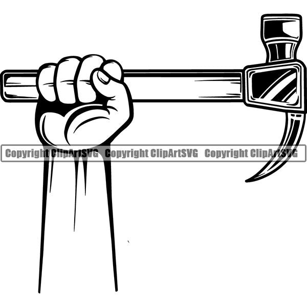 Construction Building Repair Service Hammer ClipArt SVG