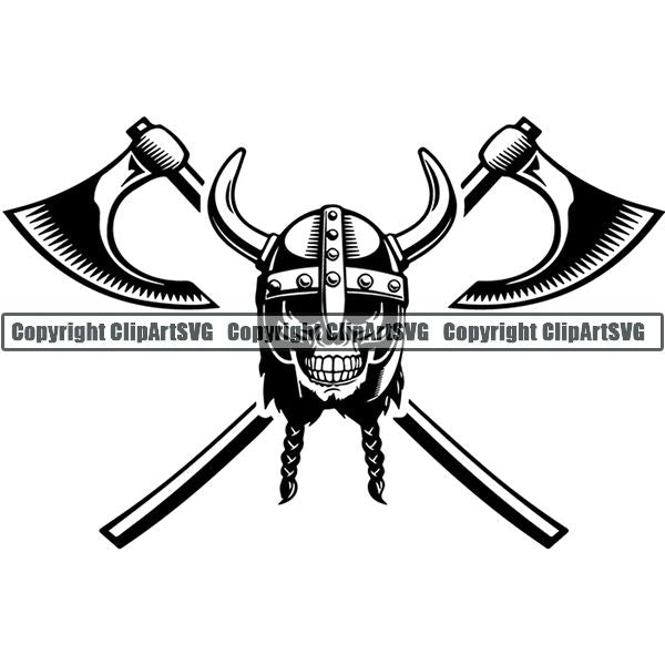 Viking Warrior Logo ClipArt SVG