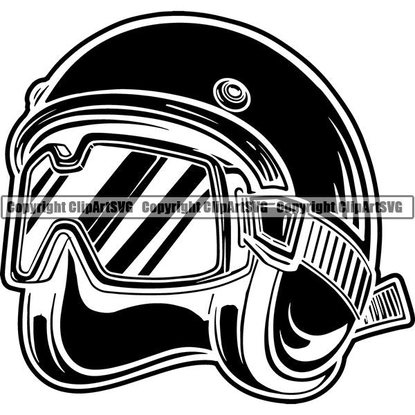 Motorcycle Bike Chopper Helmet ClipArt SVG