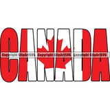 Country Flag Text Name Canada ClipArt SVG