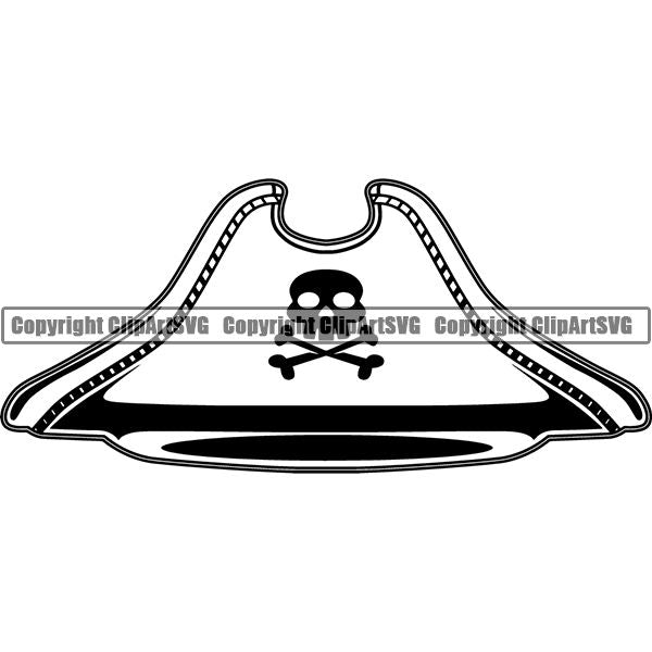 Pirate Sea Gangster Criminal Warrior Hat ClipArt SVG