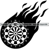 Sports Game Darts Board Flame ClipArt SVG