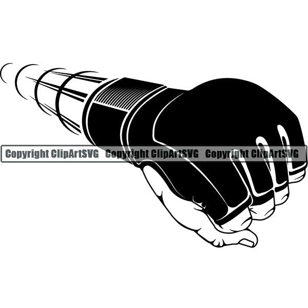 Sports Boxing Boxer MMA Fighter Glove Motion ClipArt SVG