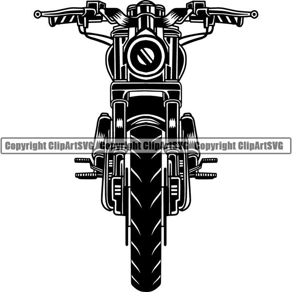 Motorcycle Bike Chopper ClipArt SVG
