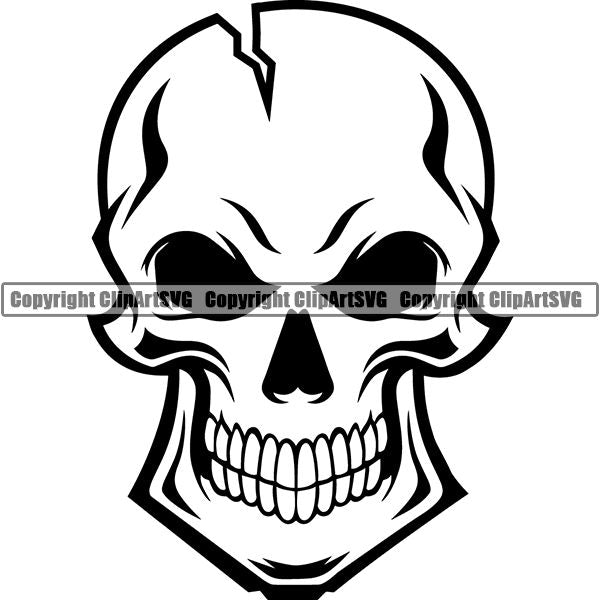 Skull Skeleton Tattoo Tat ClipArt SVG