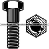 Mechanic Repair Shop Garage Bolt Nut Hardware ClipArt SVG