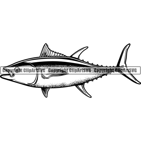 Sports Game Fishing Hunting Fish Hunt Fish Tuna Blackfin ClipArt SVG