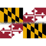 State Flag Square Maryland ClipArt SVG