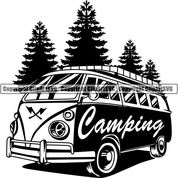 Camping Hiking Logo Clipart SVG