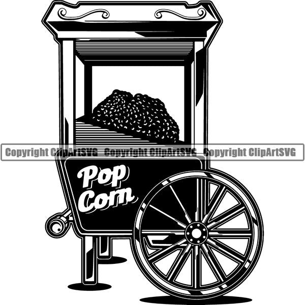 Acting Actor Movie Performer Performance Popcorn Machine ClipArt SVG
