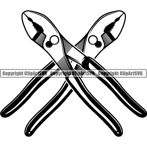 Plumbing Plumber Pipe Repair Service Pliers ClipArt SVG