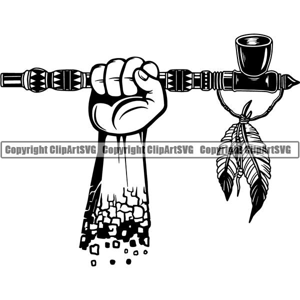 Native American Indian Pipe Peace ClipArt SVG