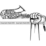 Music Musical Instrument Saxaphone bbn arm ClipArt SVG