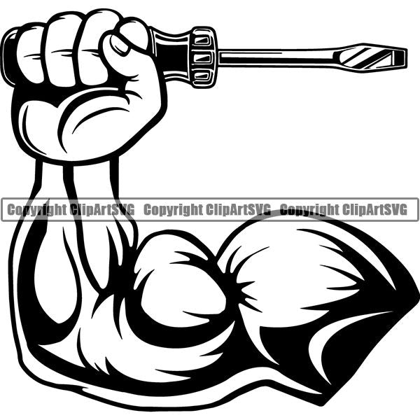 Mechanic Repair Shop Garage Screwdriver Regular ClipArt SVG