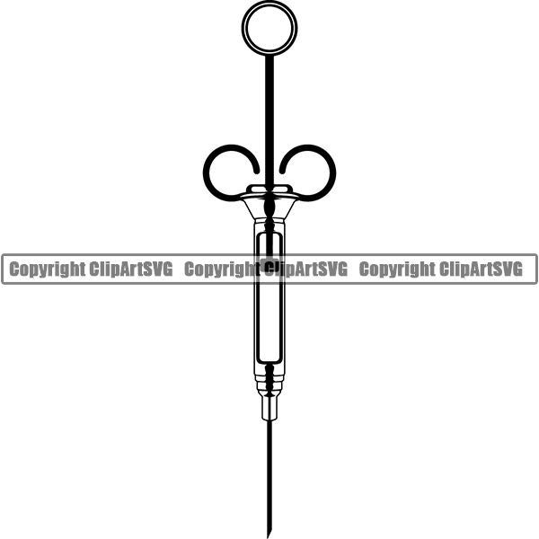 Medical Doctor Nurse Hospital Needle Syringe ClipArt SVG