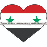 Country Flag Heart Syria ClipArt SVG