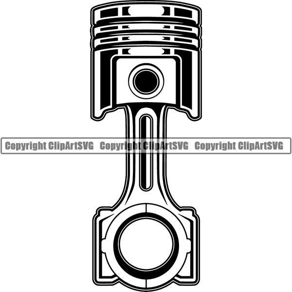Mechanic Repair Shop Garage Engine Piston ClipArt SVG