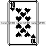 Game Poker Card Heart Ten ClipArt SVG