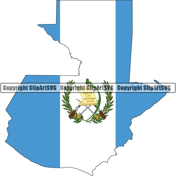 Country Flag Map Guatemala ClipArt SVG