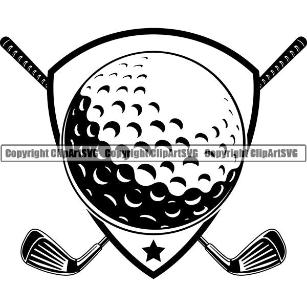 Sports Game Golf Logo ClipArt SVG