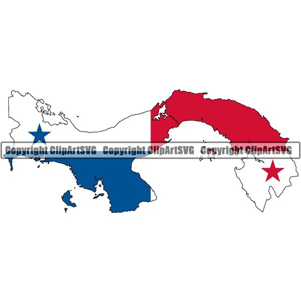 Country Flag Map Panama ClipArt SVG