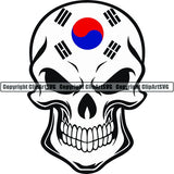 Country Flag Skull South Korea ClipArt SVG